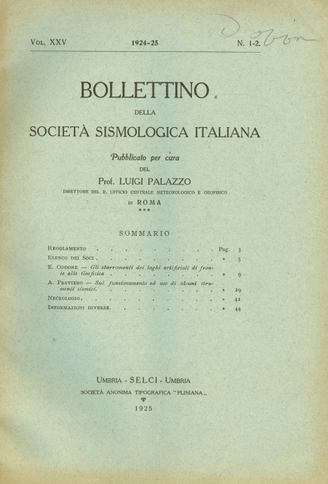 Il bollettino Sismico